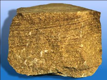 roccia sedimentaria con numerose e ben visibili striature di accumuli di materiale